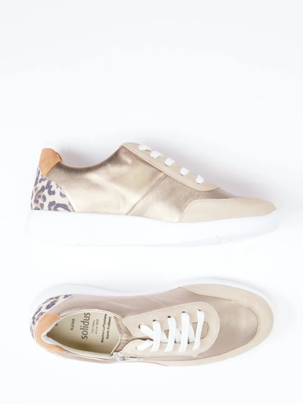 Solidus – Komfort-Sneaker aus Veloursleder beige