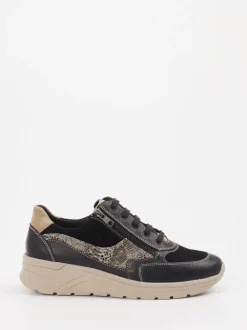 Solidus – Komfort-Sneaker aus Leder schwarz