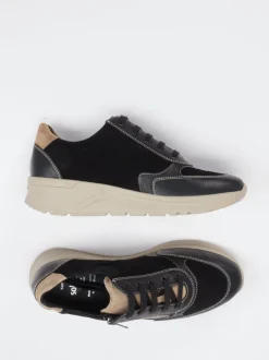 Solidus – Komfort-Sneaker aus Leder schwarz