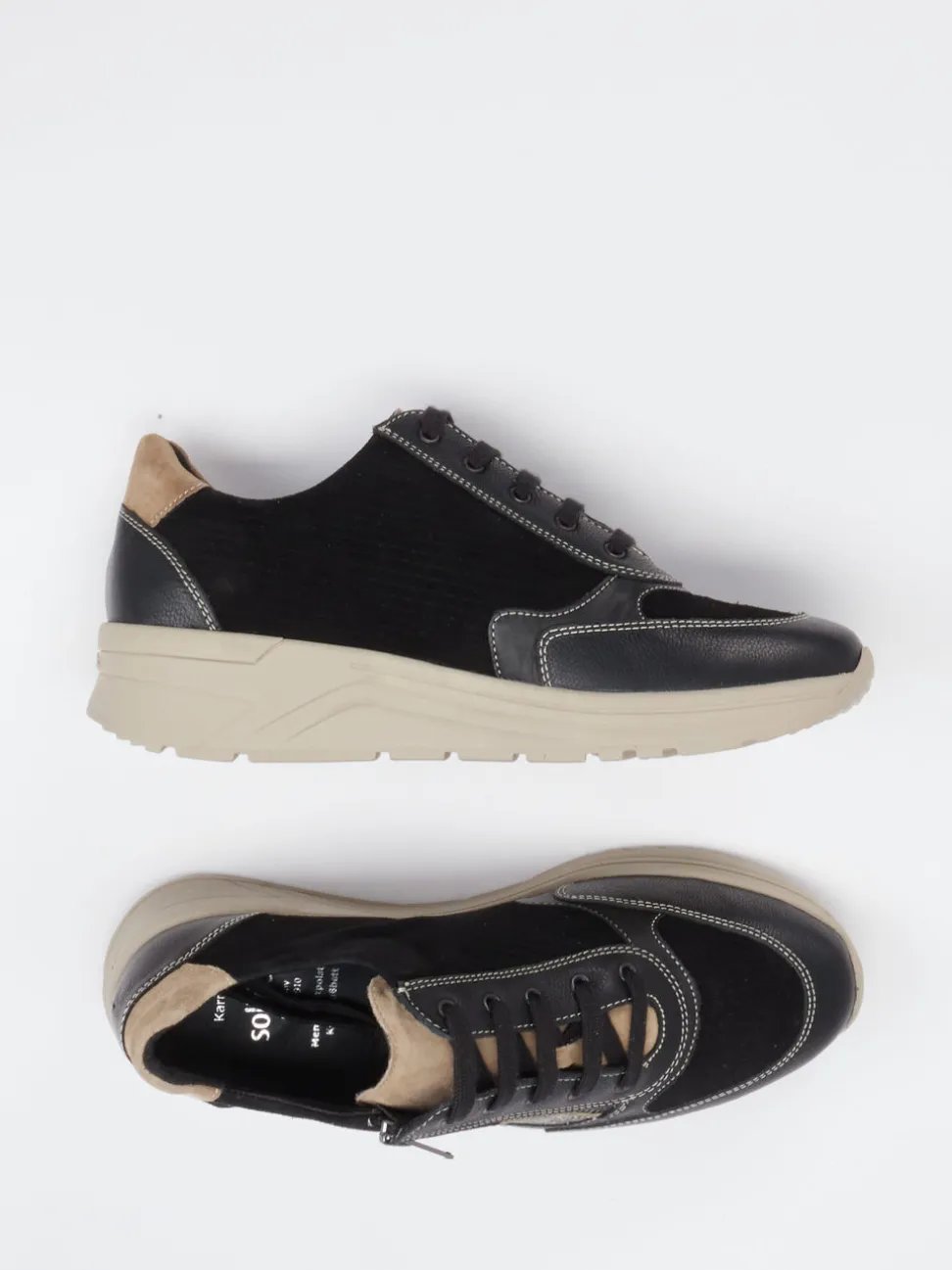 Solidus – Komfort-Sneaker aus Leder schwarz