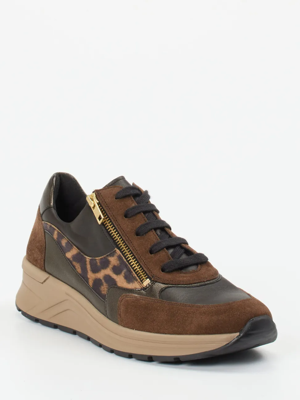 Solidus – Komfort-Sneaker aus Velours- und Glattleder braun