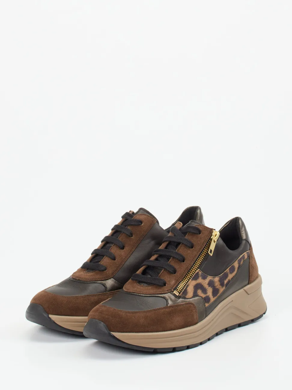 Solidus – Komfort-Sneaker aus Velours- und Glattleder braun