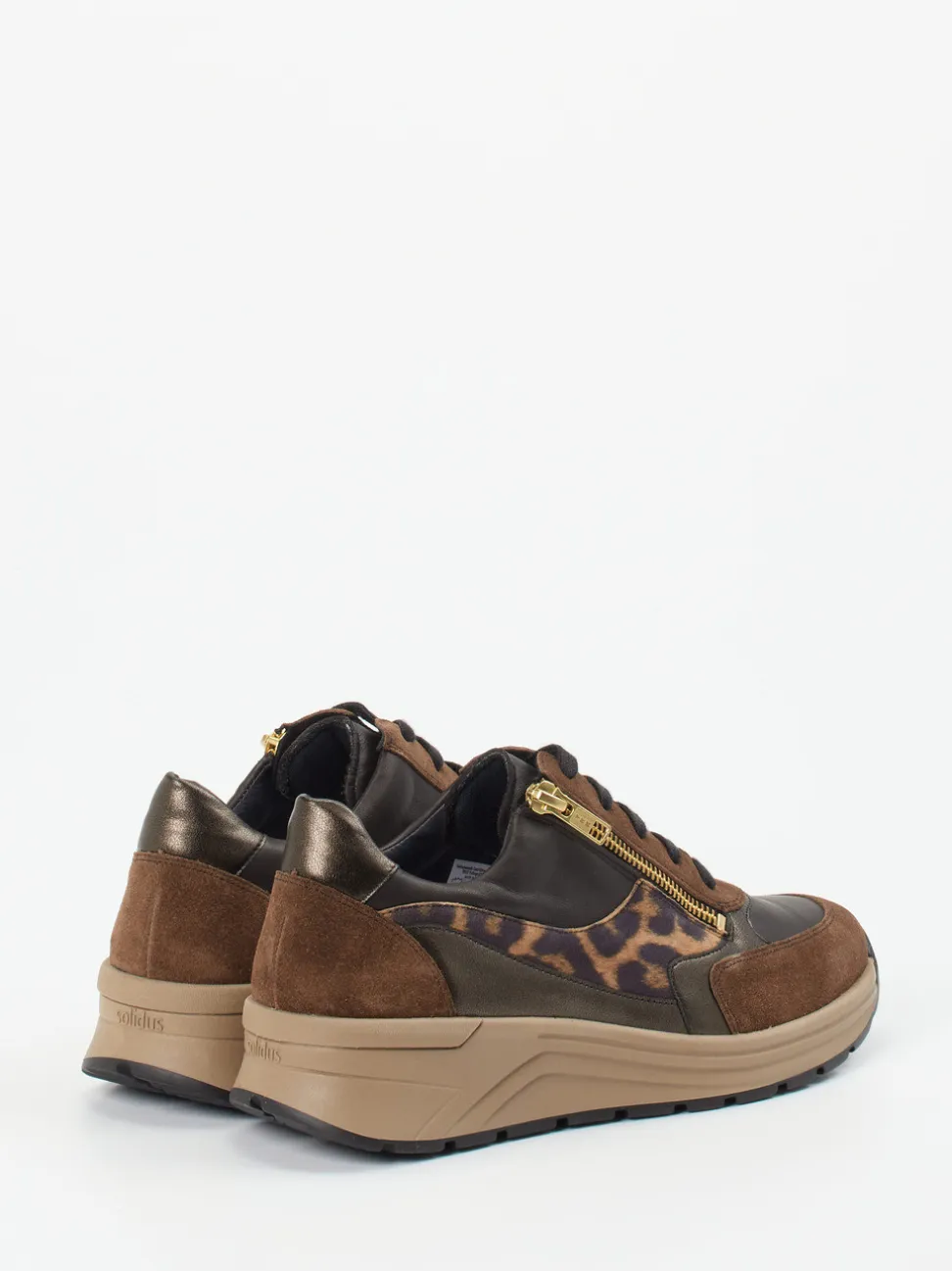 Solidus – Komfort-Sneaker aus Velours- und Glattleder braun