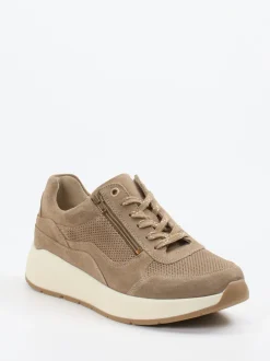 Solidus – Komfort-Sneaker aus Veloursleder Sandbeige