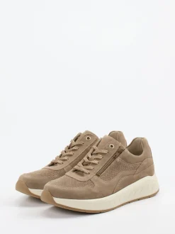 Solidus – Komfort-Sneaker aus Veloursleder Sandbeige