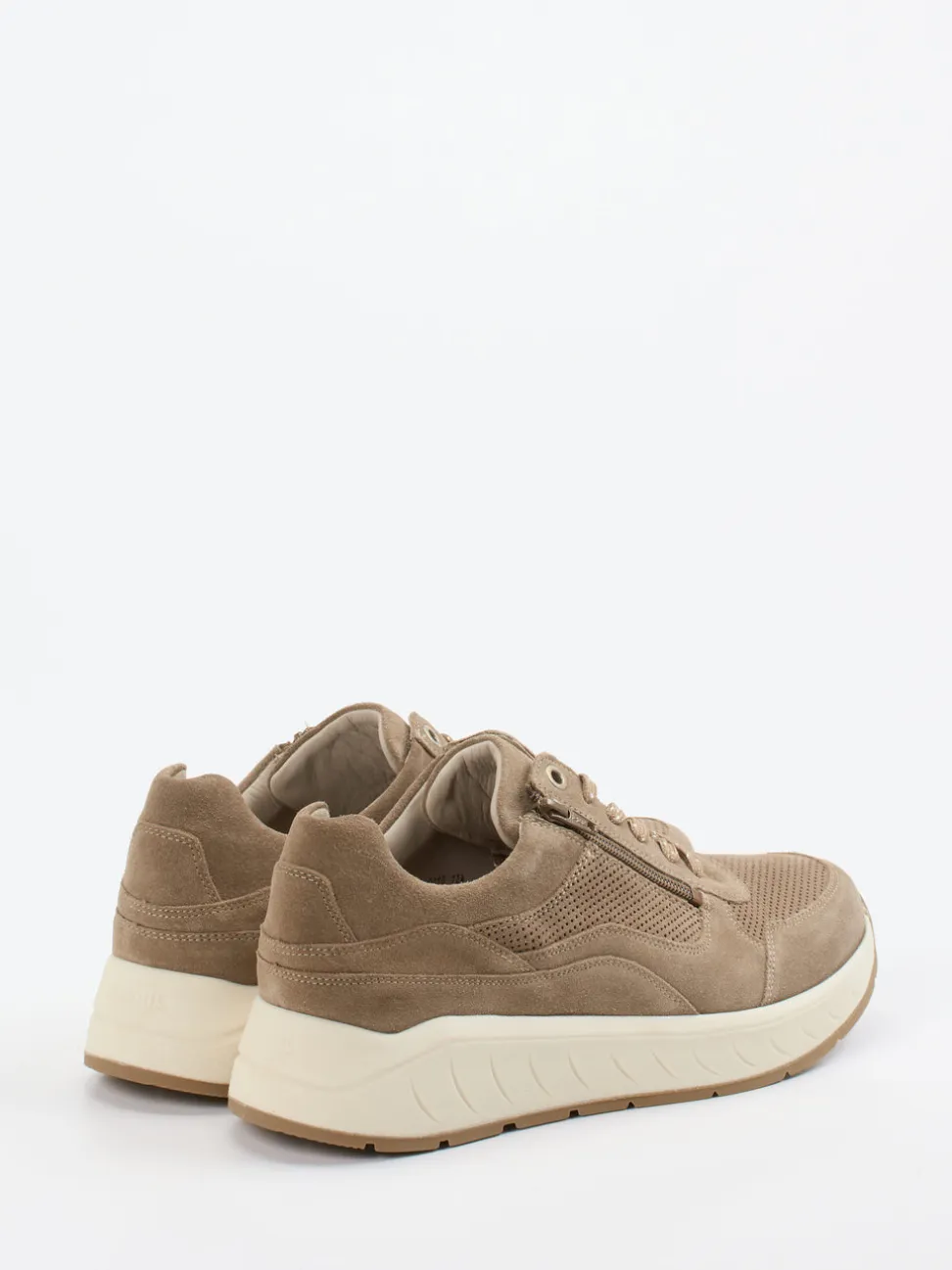 Solidus – Komfort-Sneaker aus Veloursleder Sandbeige