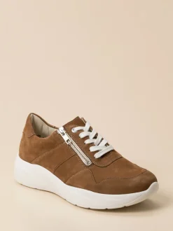 Solidus – Komfort-Sneaker aus Nubukleder cognacbraun
