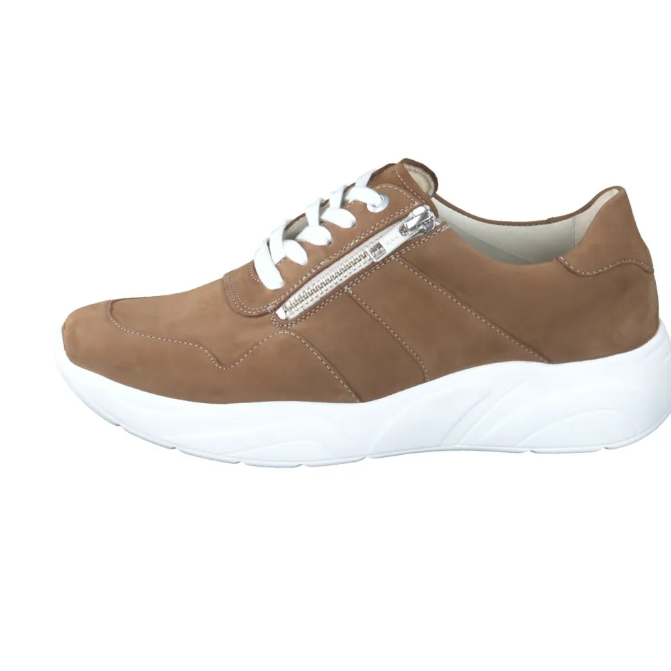 Solidus – Komfort-Sneaker aus Nubukleder cognacbraun