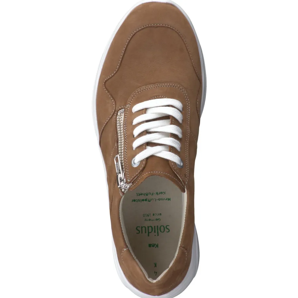 Solidus – Komfort-Sneaker aus Nubukleder cognacbraun
