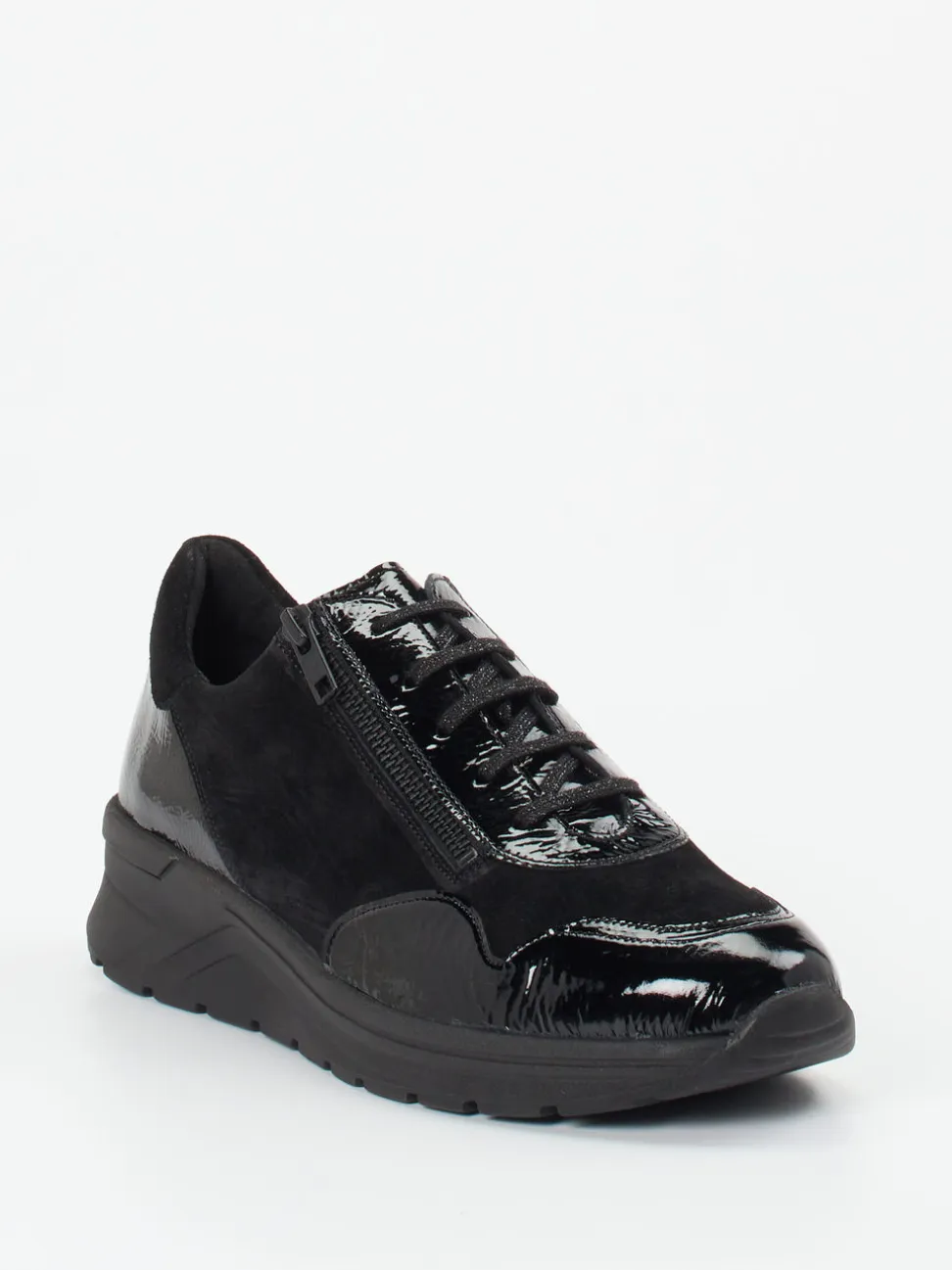 Solidus – Komfort-Sneaker aus Velours- und Lackleder
