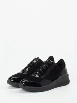 Solidus – Komfort-Sneaker aus Velours- und Lackleder
