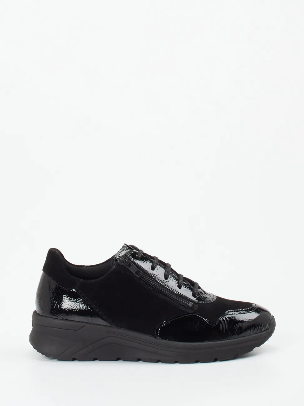 Solidus – Komfort-Sneaker aus Velours- und Lackleder
