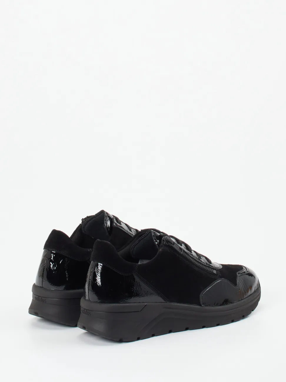 Solidus – Komfort-Sneaker aus Velours- und Lackleder