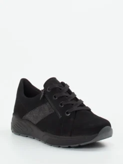 Solidus – Komfort-Sneaker aus Veloursleder schwarz