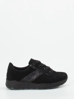 Solidus – Komfort-Sneaker aus Veloursleder schwarz