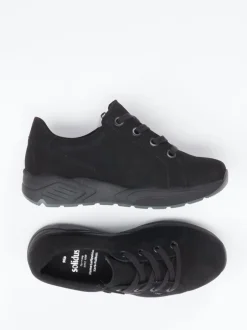 Solidus – Komfort-Sneaker aus Veloursleder schwarz