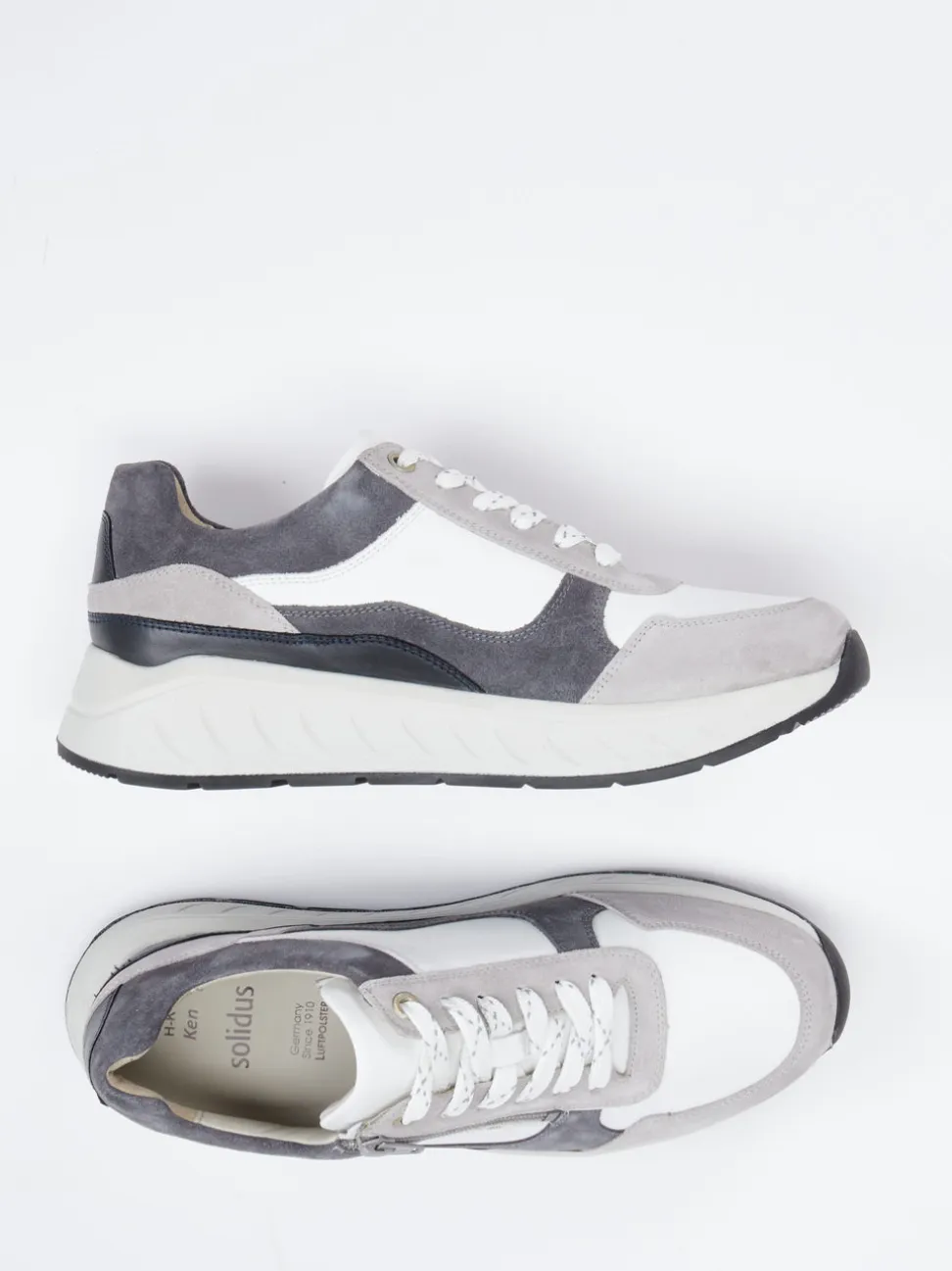 Solidus – Komfort-Sneaker aus Veloursleder grau