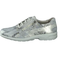 Solidus – Komfort-Sneaker aus Reptilleder silbergrau