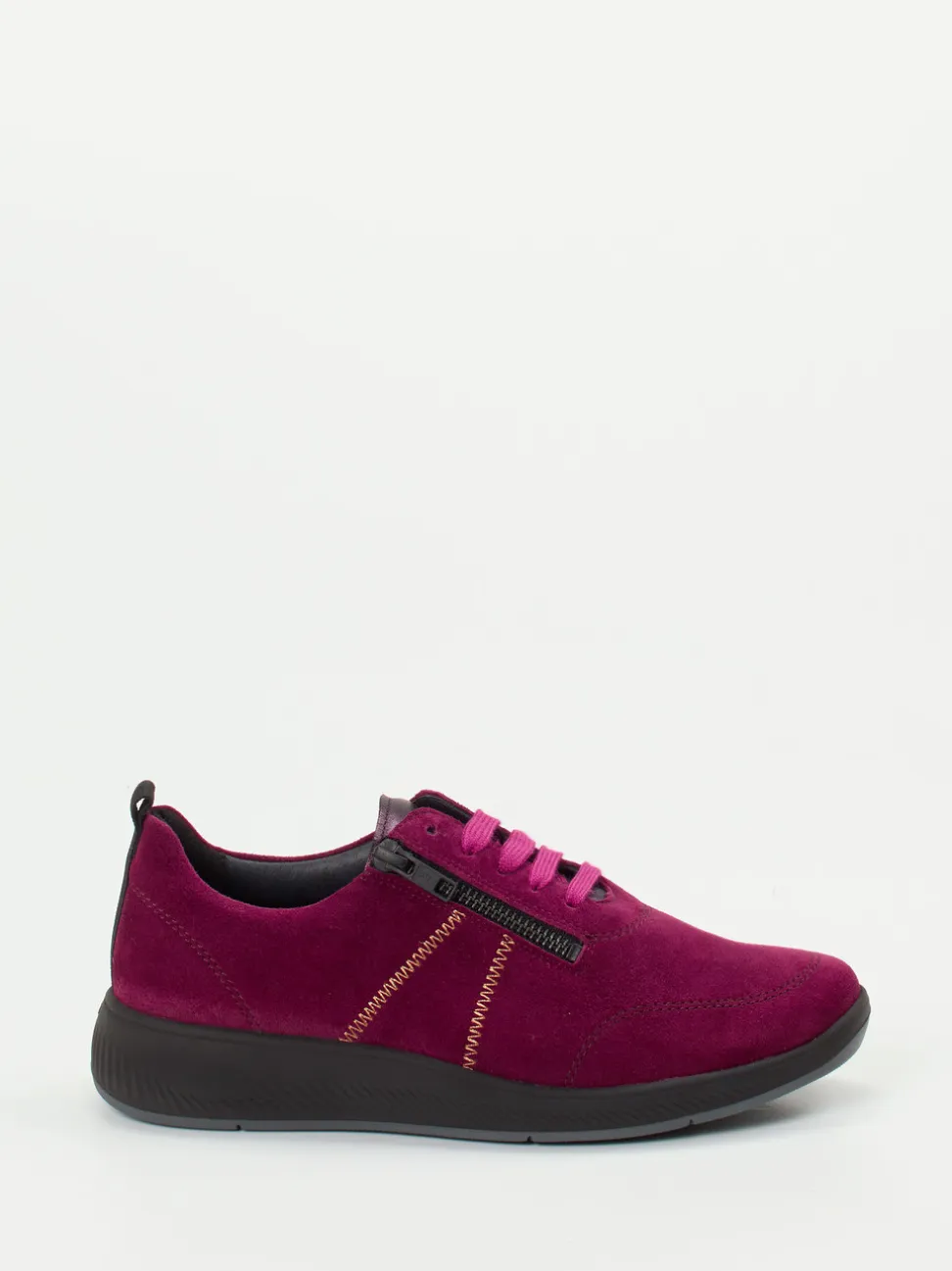 Solidus – Komfort-Sneaker aus Veloursleder Beerenpink