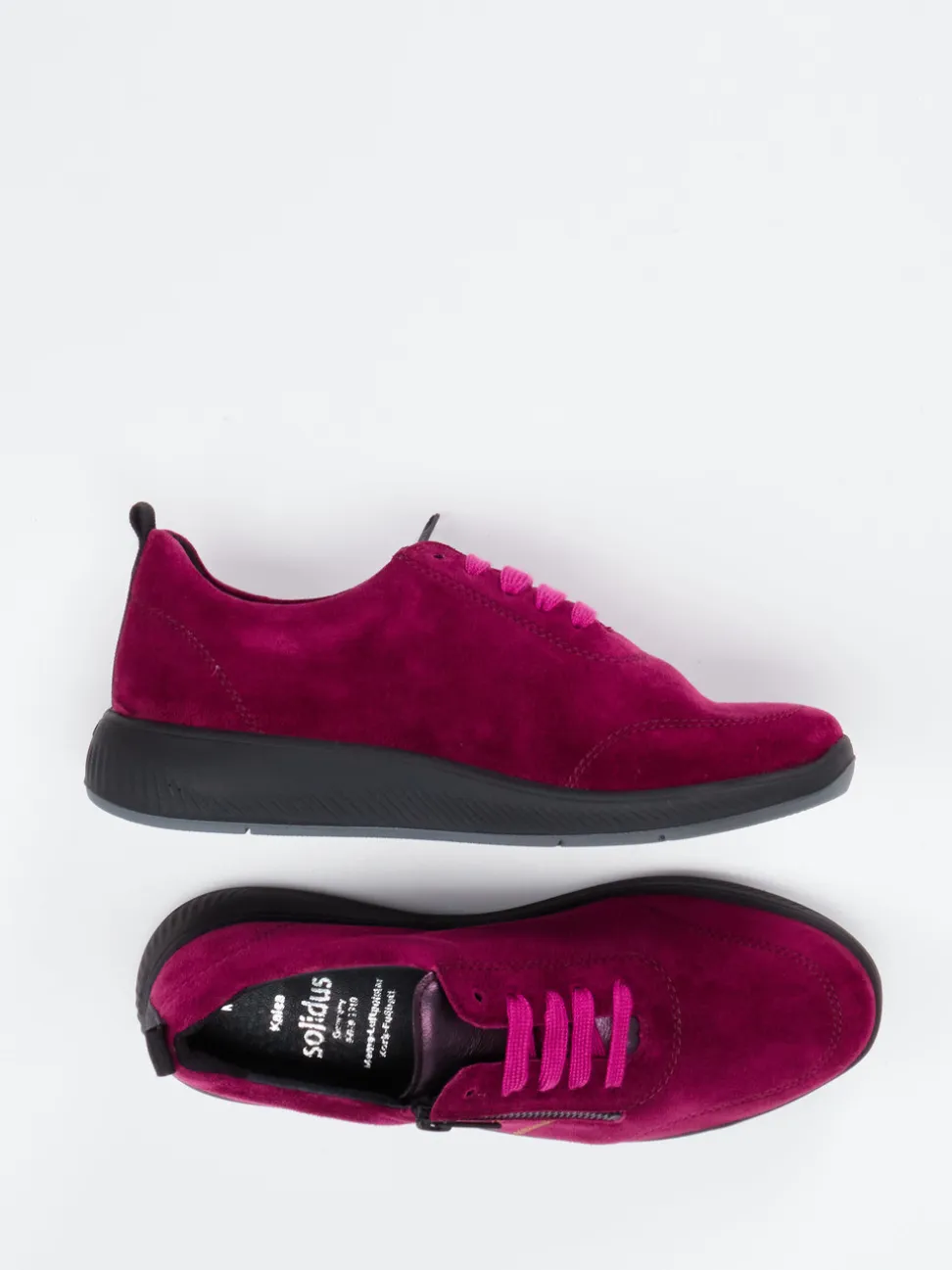 Solidus – Komfort-Sneaker aus Veloursleder Beerenpink