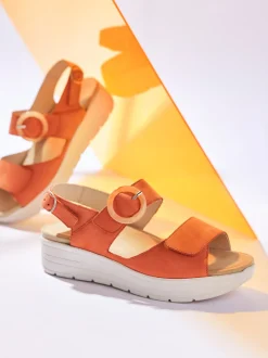 Solidus – Sandale aus Nubukleder Orange