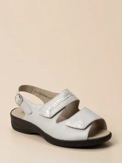 Solidus – Sandalette aus Kalbleder silbergrau
