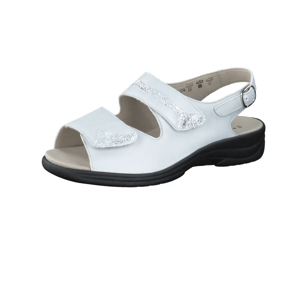 Solidus – Sandalette aus Kalbleder silbergrau