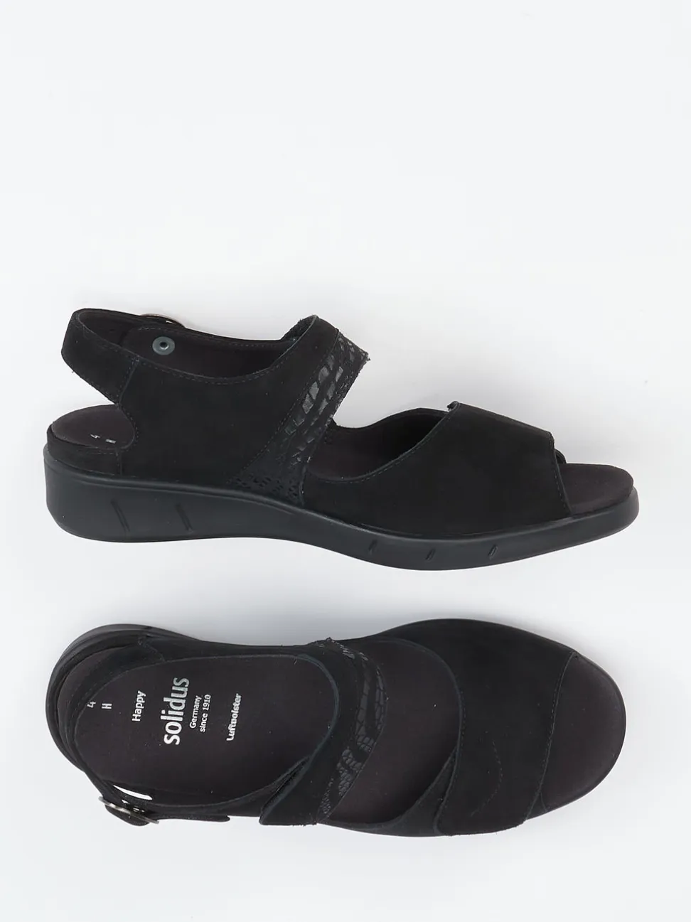 Solidus – Sandalette aus Nubukleder schwarz