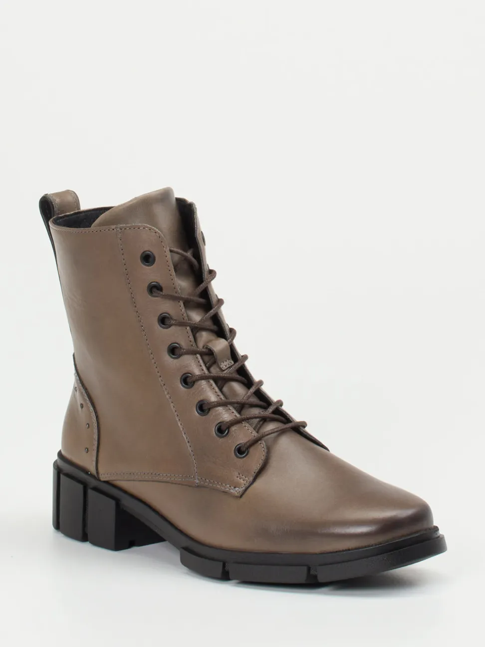 Solidus – Schnürboots aus Kalbleder in Taupebraun