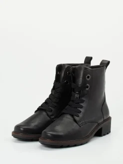 Solidus – Schnürboots aus Stretchleder in Schwarz