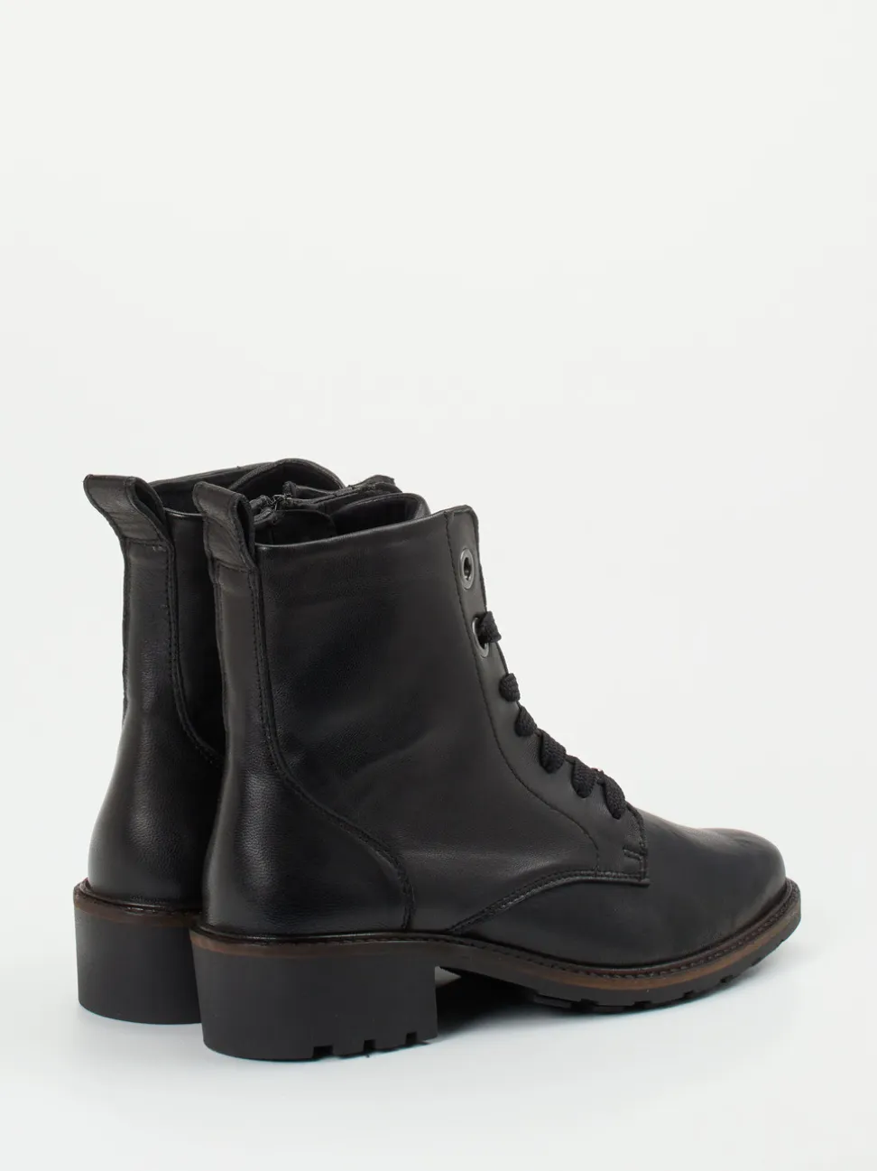 Solidus – Schnürboots aus Stretchleder in Schwarz