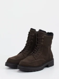 Solidus – Schnürboots aus Veloursleder Dunkelbraun