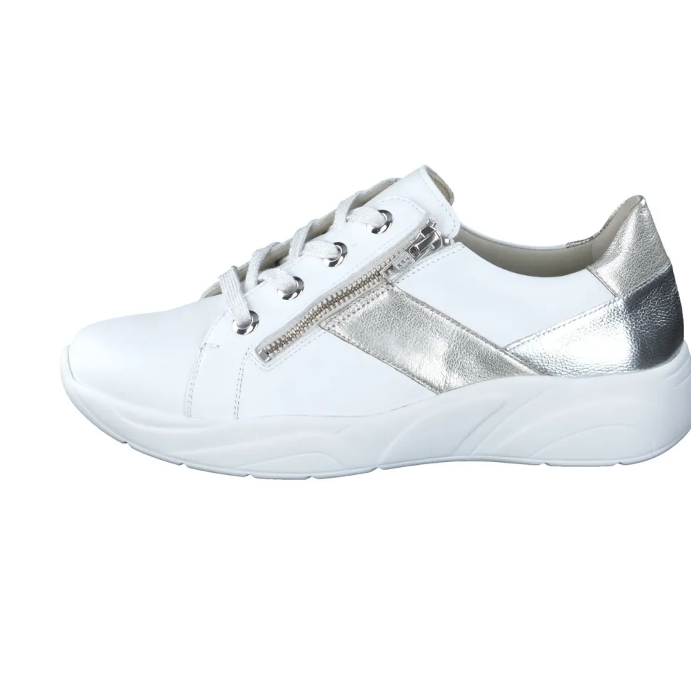 Solidus – Schnürschuh aus Kalbleder weiß mit Reißverschluss