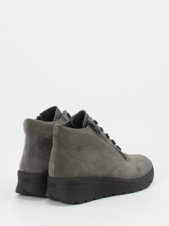 Solidus – Schnürstiefelette aus Veloursleder grau