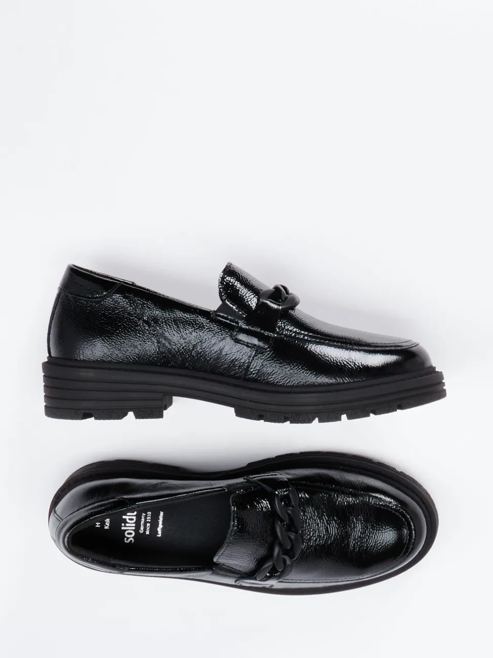 Solidus – Slipper aus Lackleder in Schwarz
