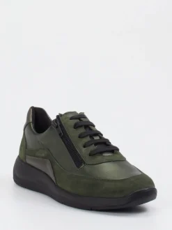 Solidus – Sneaker aus Leder in Olivgrün