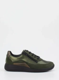 Solidus – Sneaker aus Leder in Olivgrün