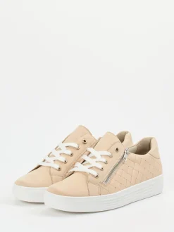 Solidus – Sneaker aus Nubukleder beige geprägt