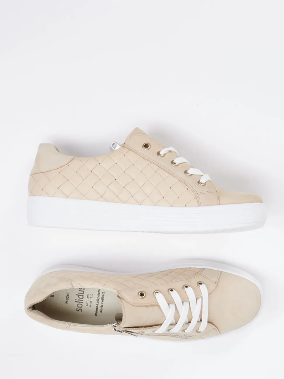 Solidus – Sneaker aus Nubukleder beige geprägt