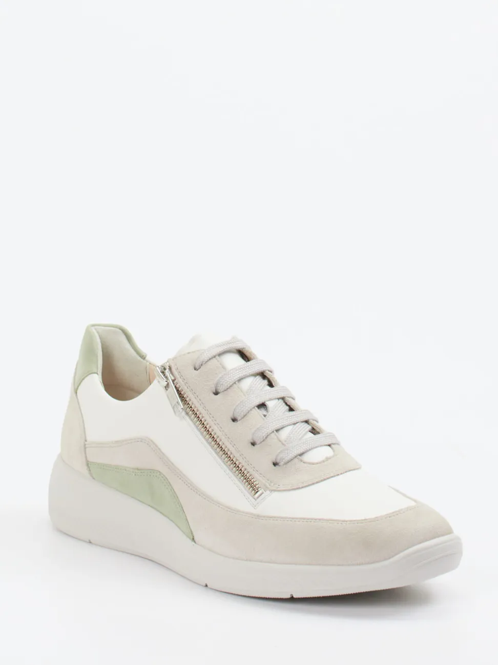 Solidus – Sneaker aus Velours- und Glattleder Offwhite