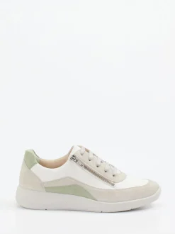 Solidus – Sneaker aus Velours- und Glattleder Offwhite