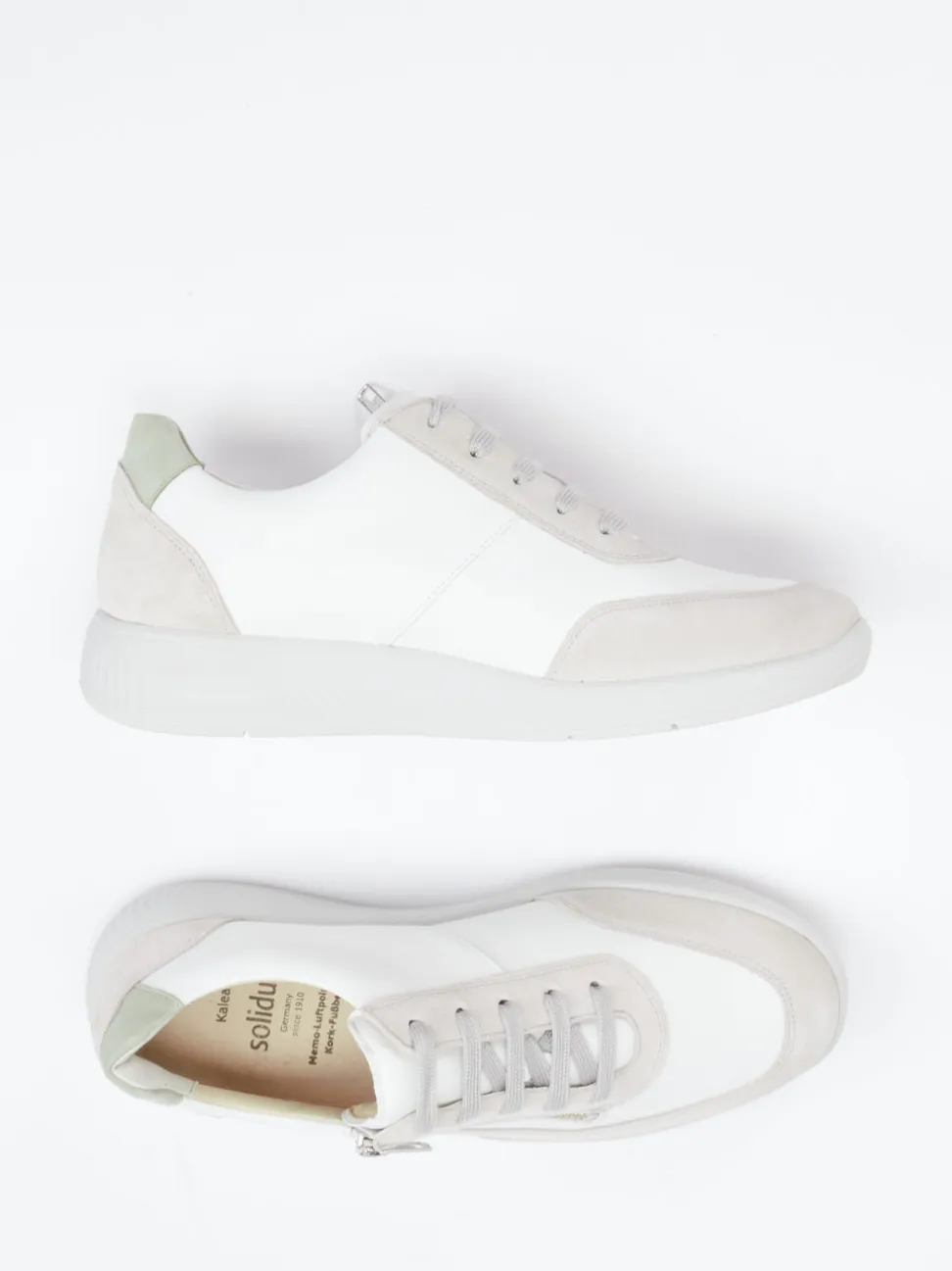 Solidus – Sneaker aus Velours- und Glattleder Offwhite