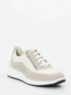 Solidus – Sneaker aus Velours- und Glattleder crèmeweiß
