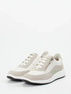 Solidus – Sneaker aus Velours- und Glattleder crèmeweiß