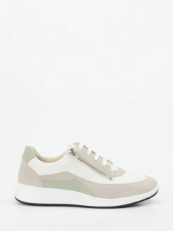 Solidus – Sneaker aus Velours- und Glattleder crèmeweiß