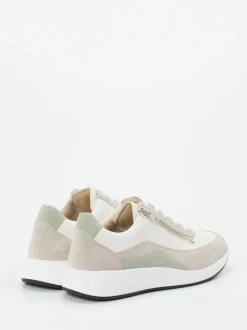 Solidus – Sneaker aus Velours- und Glattleder crèmeweiß
