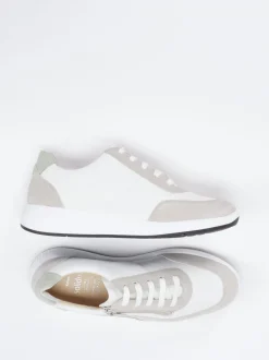 Solidus – Sneaker aus Velours- und Glattleder crèmeweiß