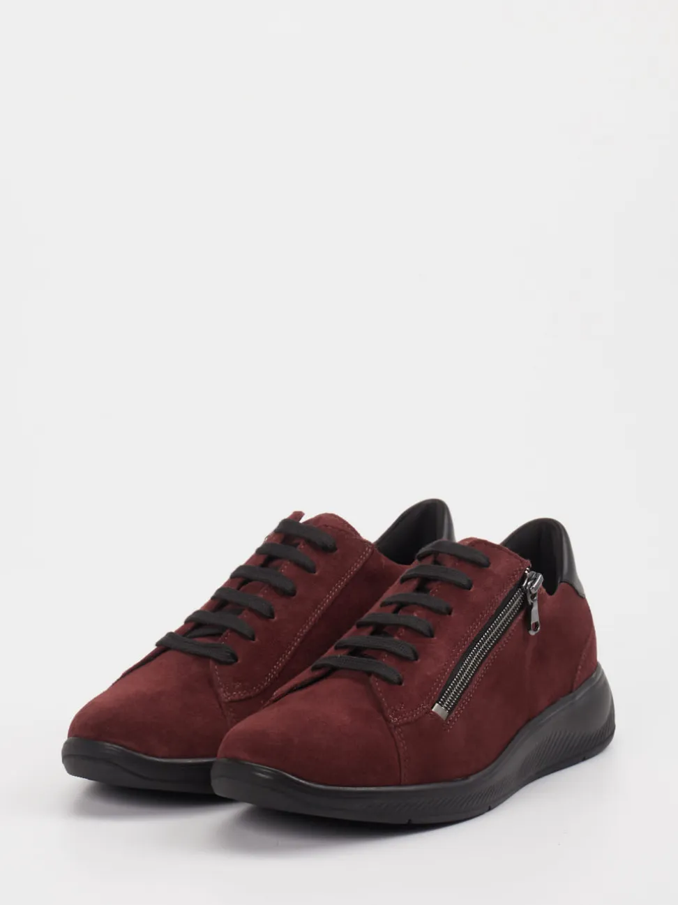 Solidus – Sneaker aus Veloursleder bordeauxrot
