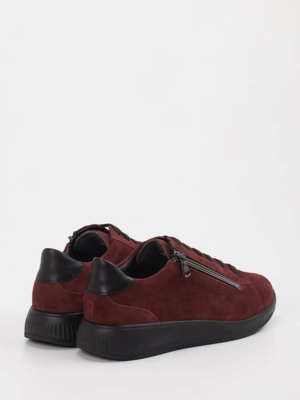 Solidus – Sneaker aus Veloursleder bordeauxrot
