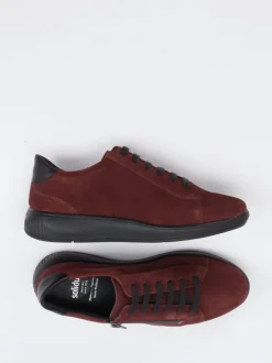 Solidus – Sneaker aus Veloursleder bordeauxrot